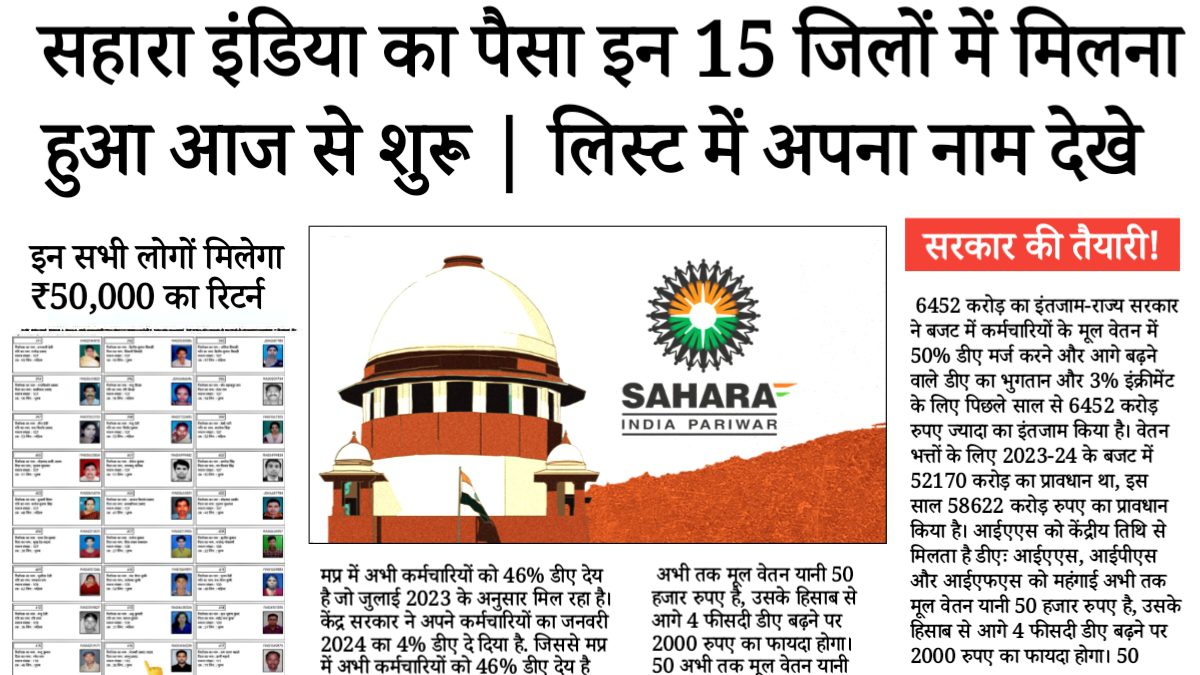 Sahara India New Refund List